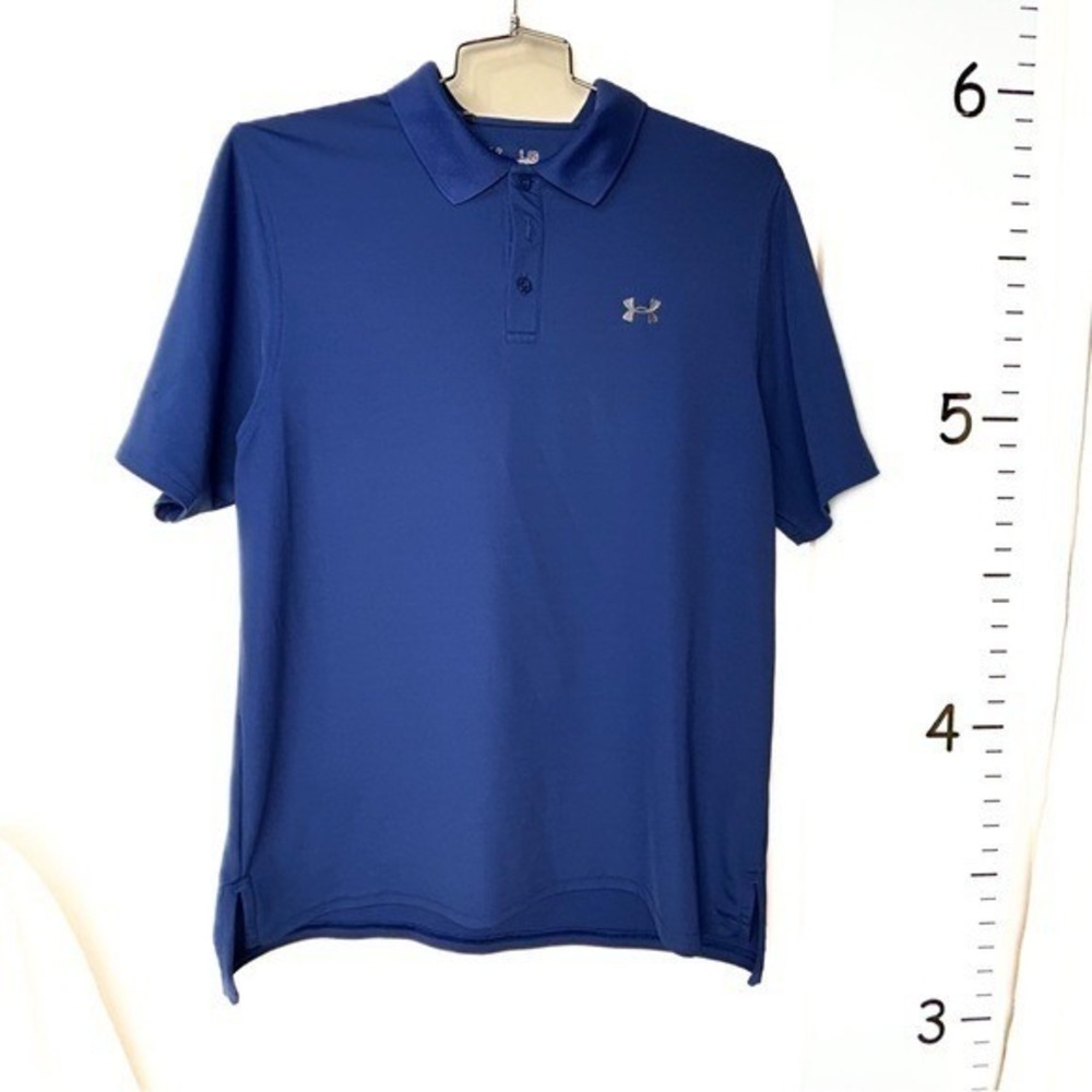 Under Armour Blue Polo Shirt Loose Large Men's‎ Sporty Golf